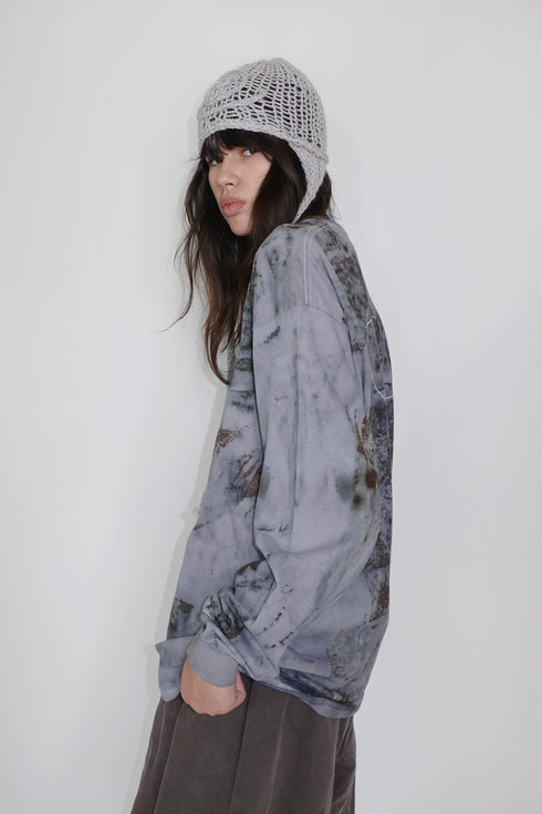 【RESTOCK】MISAKI USHIOZU × Cycle IRON RUST-DYEING LONG SLEEVE TEE -GRAYISH PURPLE-